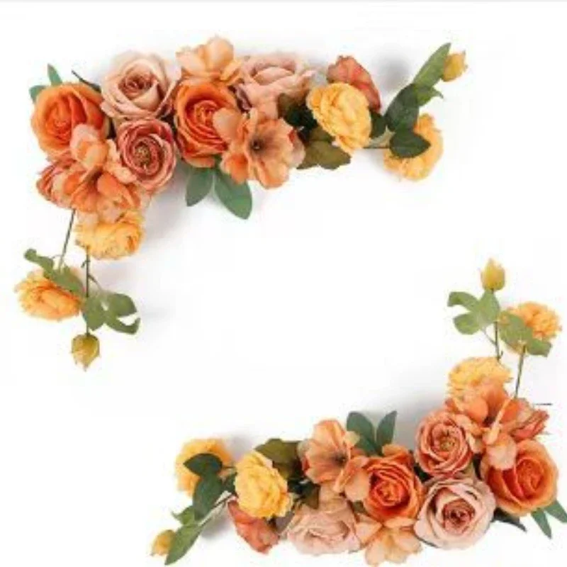 50x35CM Outdoor Wedding Welcome Sign Hotel Decoration Water Sign Flower Arrangement Artificial Silk Wedding Prop Rose