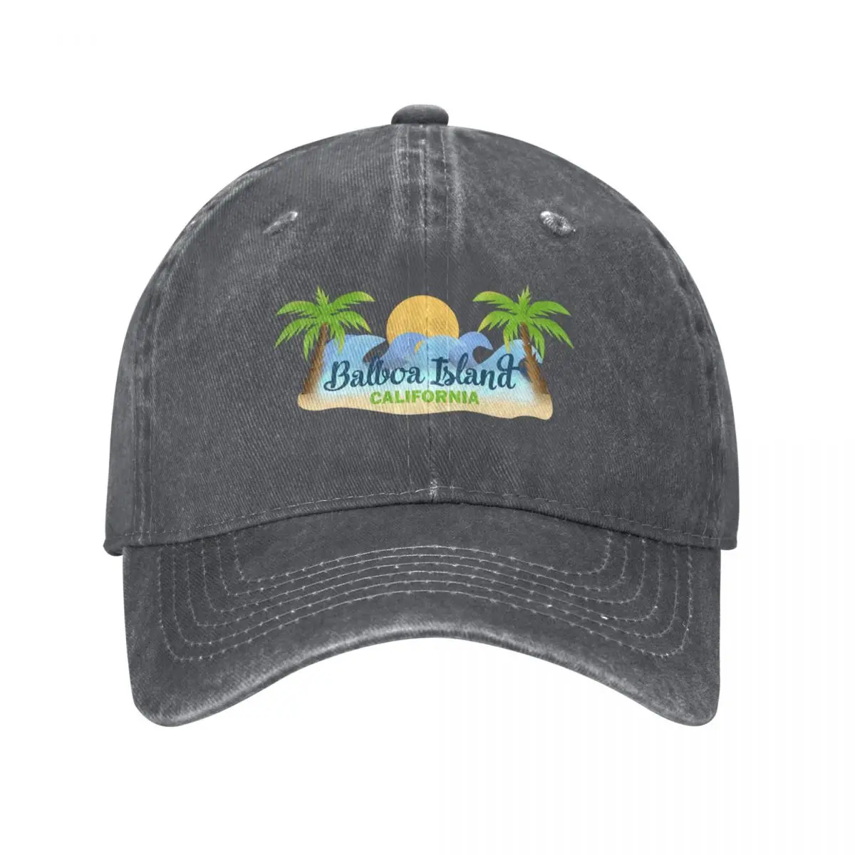 Balboa Island California Baseball Cap black Hood Beach Outing Anime Mens Women's