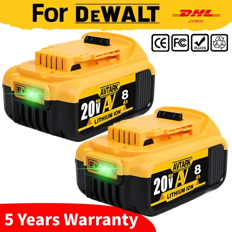 

New 100% Original 8.0Ah 20V for Dewalt Power Tool Battery DCB206 20V 8000mAh Battery DCB206 Battery DCB200 DCB205 DCB184