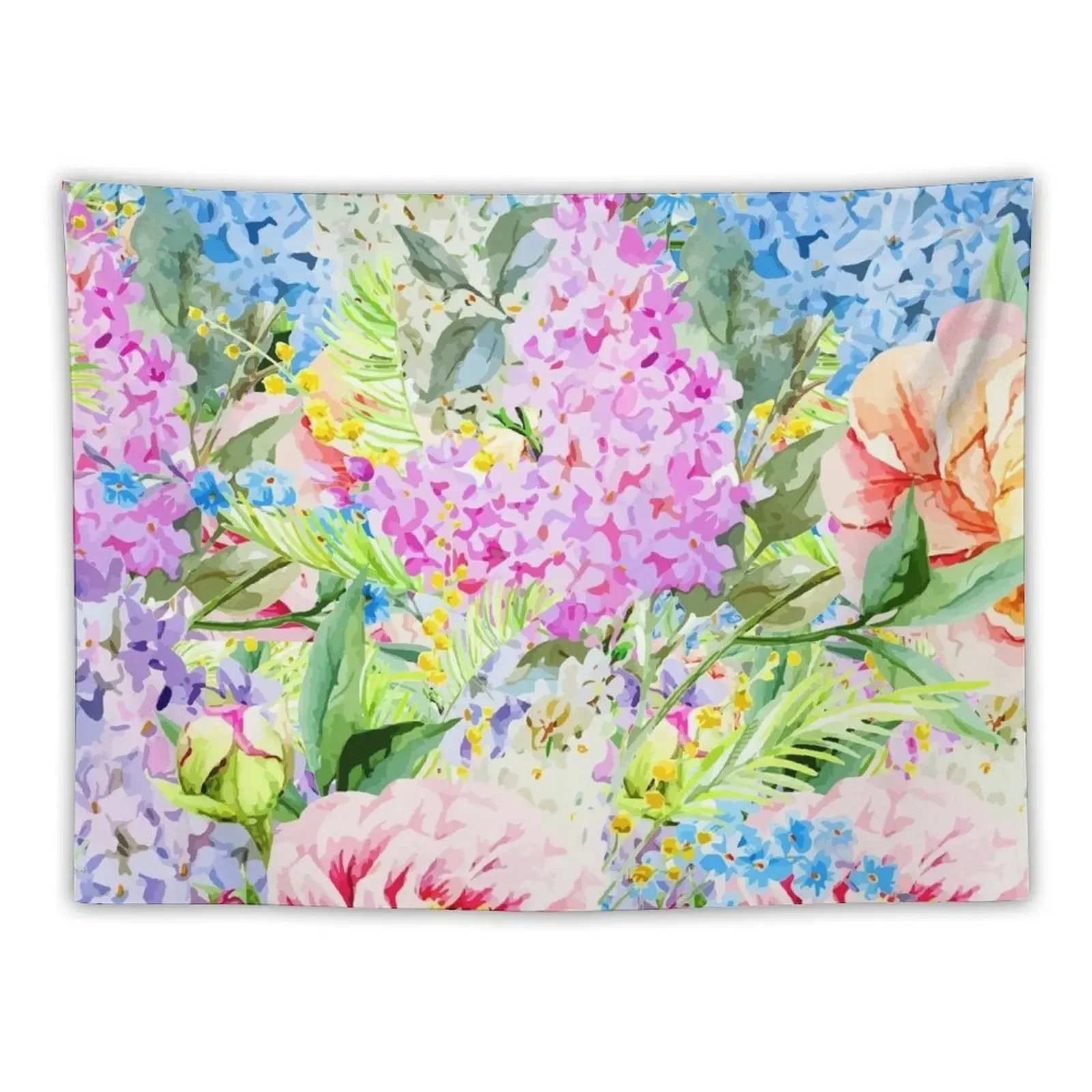 Brazen Virtue / Watercolor Floral Tapestry Decorative Wall For Bedroom Outdoor Decoration Wall Decor Tapestry