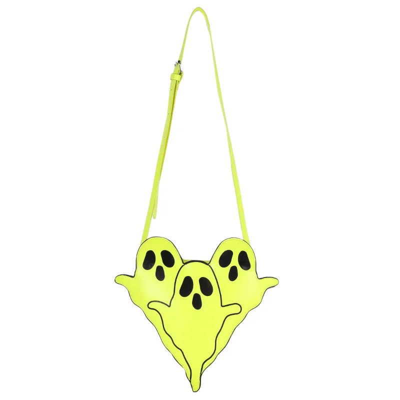 Halloween Purse Funny Ghost Shaped Shoulder Bag for Yong Girls Crossbody Bag Leather Bag