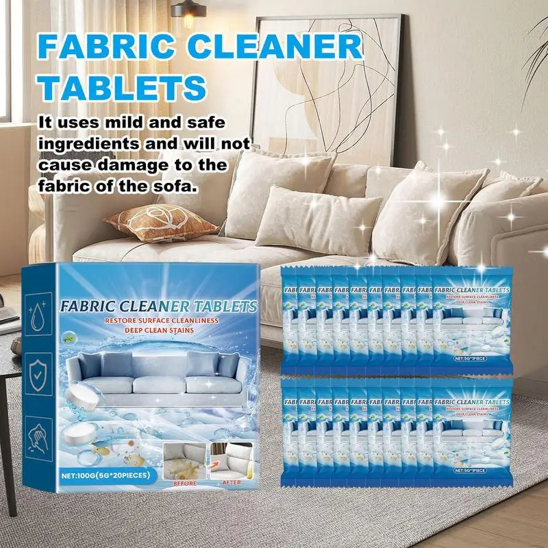 Tecido multifuncional Cleaner Tablet para Tapetes, Protetor de Força Extra, Rápido e Eficaz, Sofá Cleaner Tablet