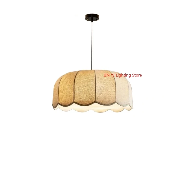 Retro Style French Bedroom Fabric Pendant Light Pattern, Medieval Restaurant Bar Counter Romantic Room Main Lighting Fixture