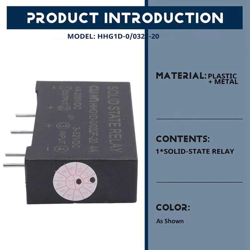 3X Input 3-32V DC Output 4A 200V DC 4 Pin PCB Solid State Relay HHG1D-0/032F-20
