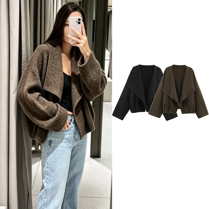Cardigan Sweater Women's Autumn 2026 New Fashion Cardigan Elegant Women's Warm Sweater Jackets Autumn Street Chic Holiday Blouse