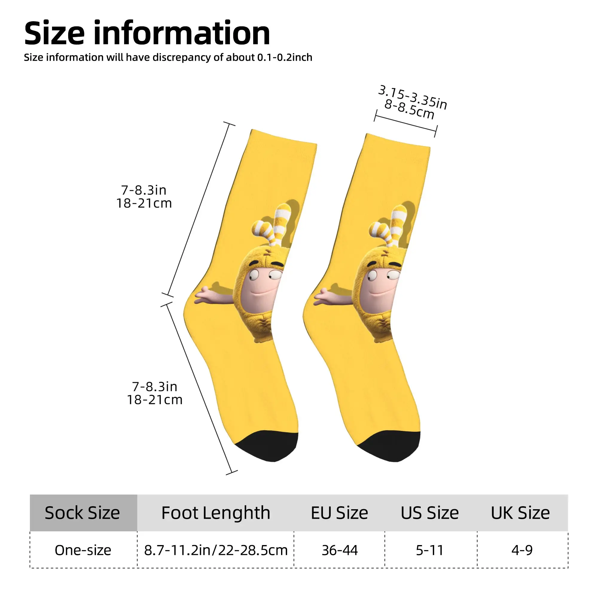 Calcetines para hombre Oddbods Bubbles medias lindas de dibujos animados calcetines antideslizantes suaves transpirables calcetines de diseño Retro de otoño para exteriores