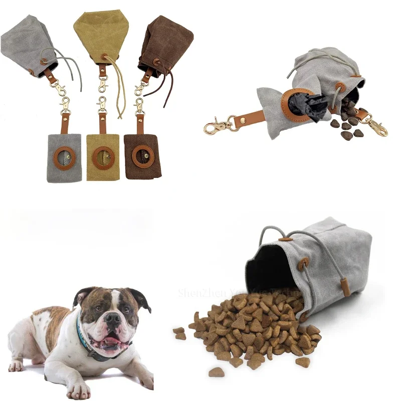 1PCS Dog Treat Pouch Food Storage Pet Training Portable Dog Training Treats Snack Bag with Drawstring for Small To Large Dogs