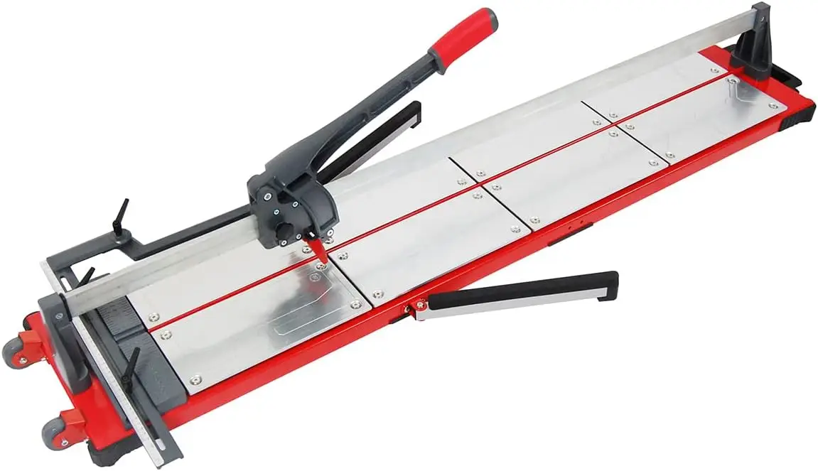 

48Inch Large Format Tile Manual Tile Cutter with Transport Handle and Wheels, Laser Engraved Base, 10 Ball Bearing inside