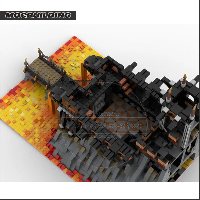 Movie Series MOC Dragon Rock Building Blocks Diorama Castle Architecture Technology Bricks DIY Assembly Model Collection Toys