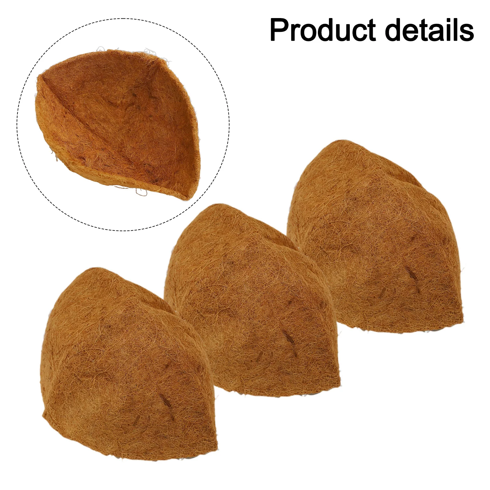 Replacement Hanging Basket Liners 3 Pack Made with Coconut Fiber Suitable for Flowers and Vegetables with Multiple Size Options