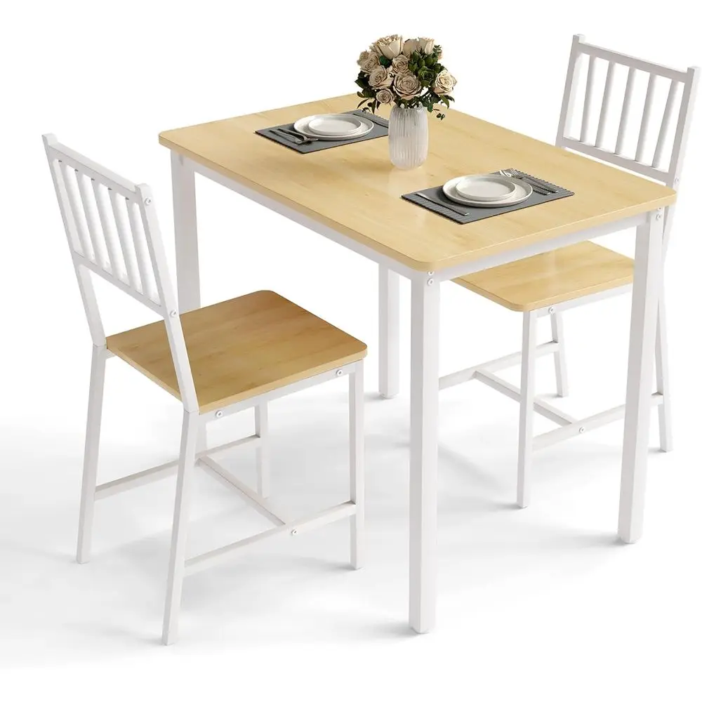 3-Piece Dining Table Set or 2, Space-Saving Kitchen Table Set or Small Spaces, Industrial Breakast Table or Aparent, Studio & No