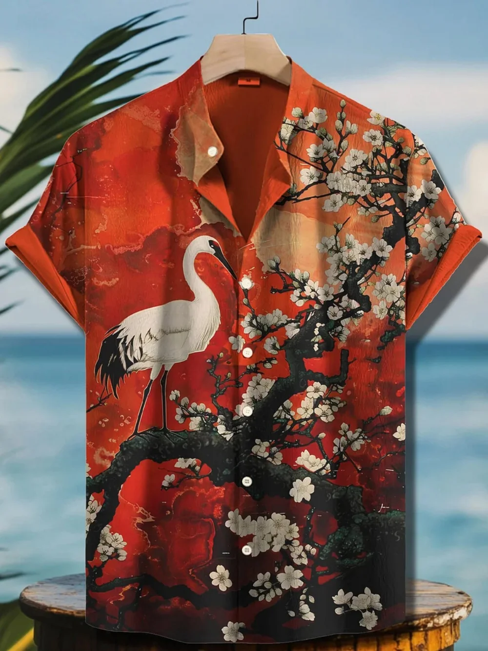 

Men's Summer Fashion Linen Hawaiian Shirt 3D Printed Short Sleeve Retro Outdoor Beach Shirt