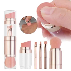 5 In 1 Portable Retractable Makeup Brushes For Foundation Eyebrow Lip Eyeshadow Loose Powder Cosmetic Set Makeup Brush Tools