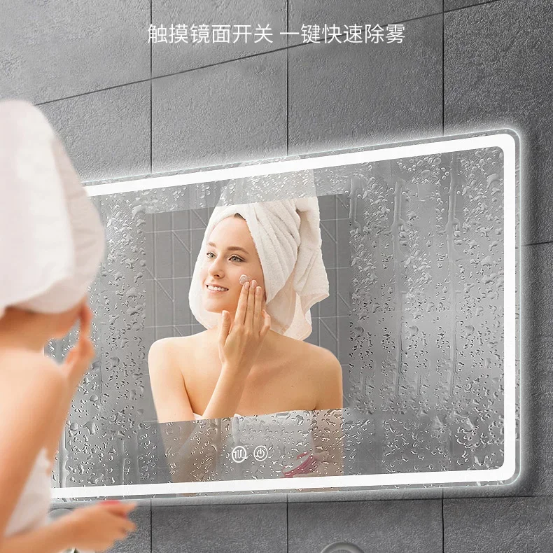 Rectangle Bluetooth Smart Bathroom Makeup Mirror WIth LED Light human body induction Anti-fog Backlight Wall Hanging Mirrors