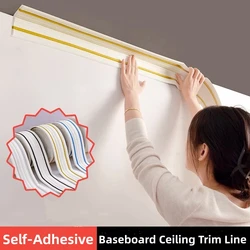 Pegatinas de pared autoadhesivas 3D para decoración del hogar, calcomanías de gran tamaño de 14CM para rodapié y techo, línea de costura anticolisión