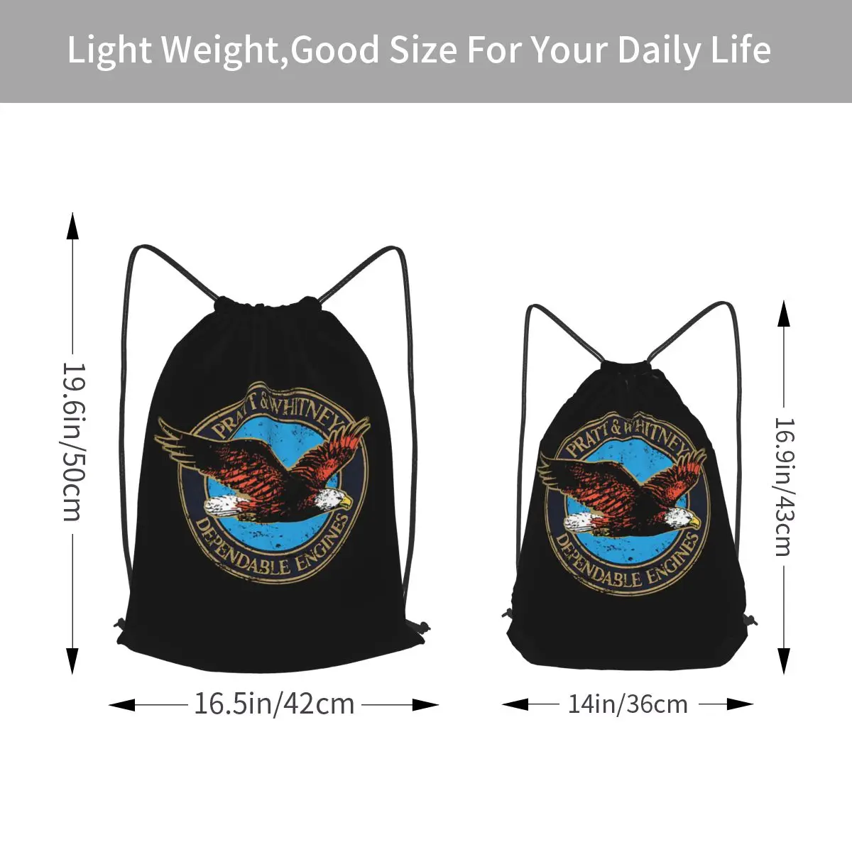 Pratts Whitneys Dependable Engines Backpacks Multi-function Drawstring Bags Sports Bag Book Bags for Travel School