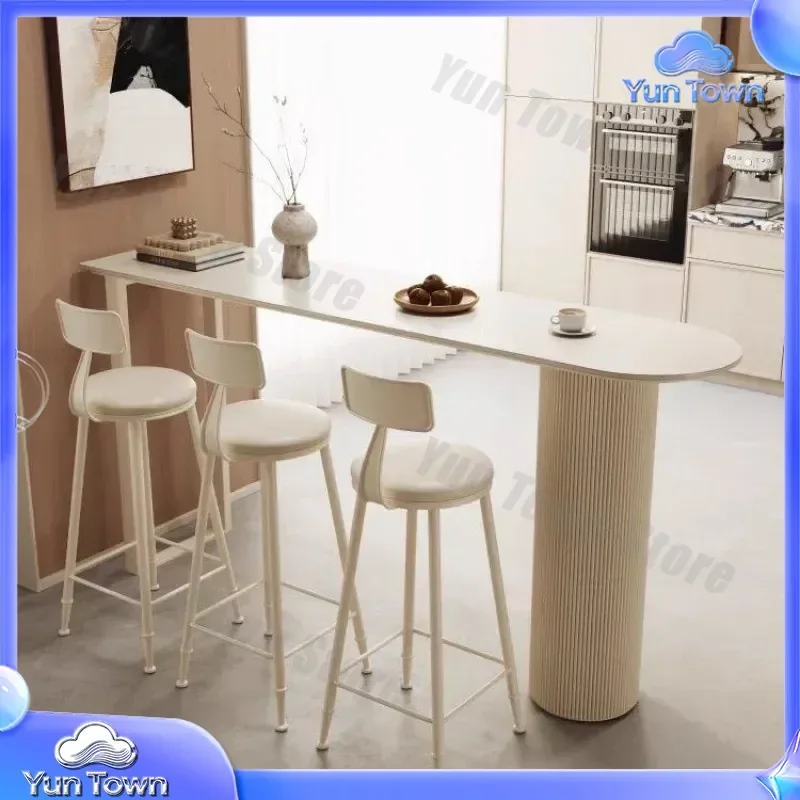 Light Luxury Rock Slab Bar Table for Small Apartment Living Room Kitchen Partition Balcony Wall Mounted Bar Counter Furniture