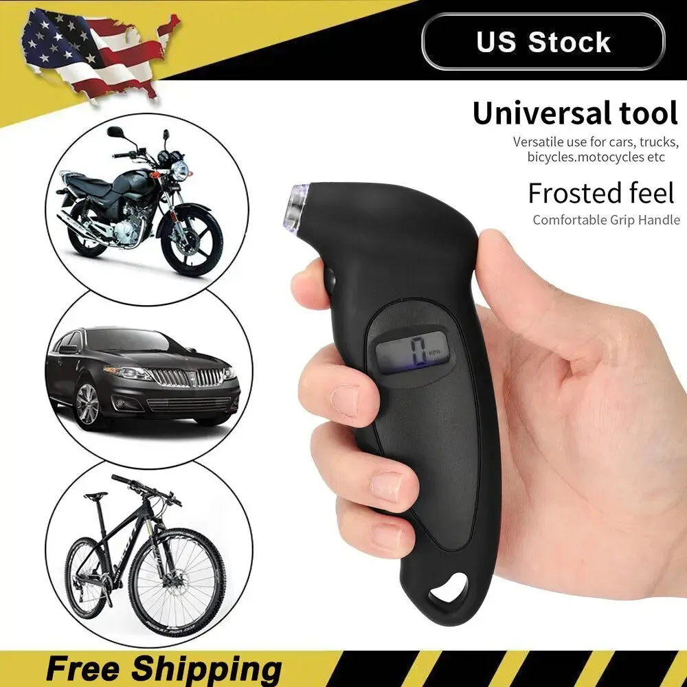 Digital Tire Air Pressure Gauge Meter Tester Bike Car Truck LCD Display 150 PSI