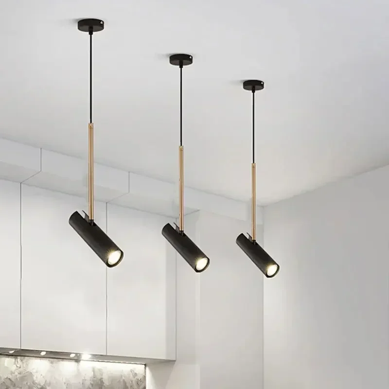 Imagem -03 - Lustres Led de Latão e Preto Lâmpada Pingente Moderna Holofote para Cabeceira Luz Suspensa para Sala de Jantar e Quarto 5w