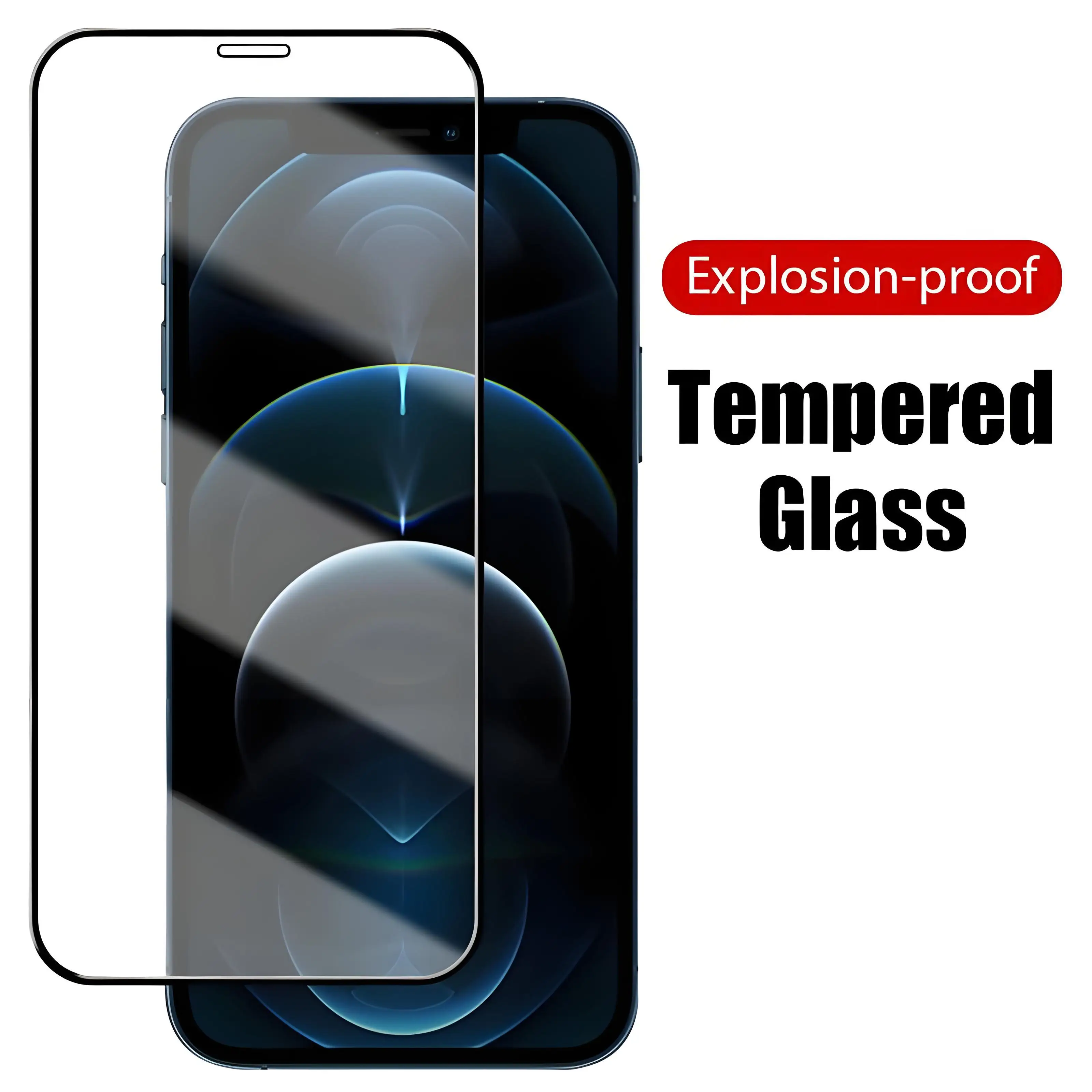 غطاء كامل زجاج واقي فيلم آيفون 17 16 15 14 برو ماكس حامي الشاشة على آيفون 7 8 6 6s زائد 12 برو ماكس فيلم زجاجي