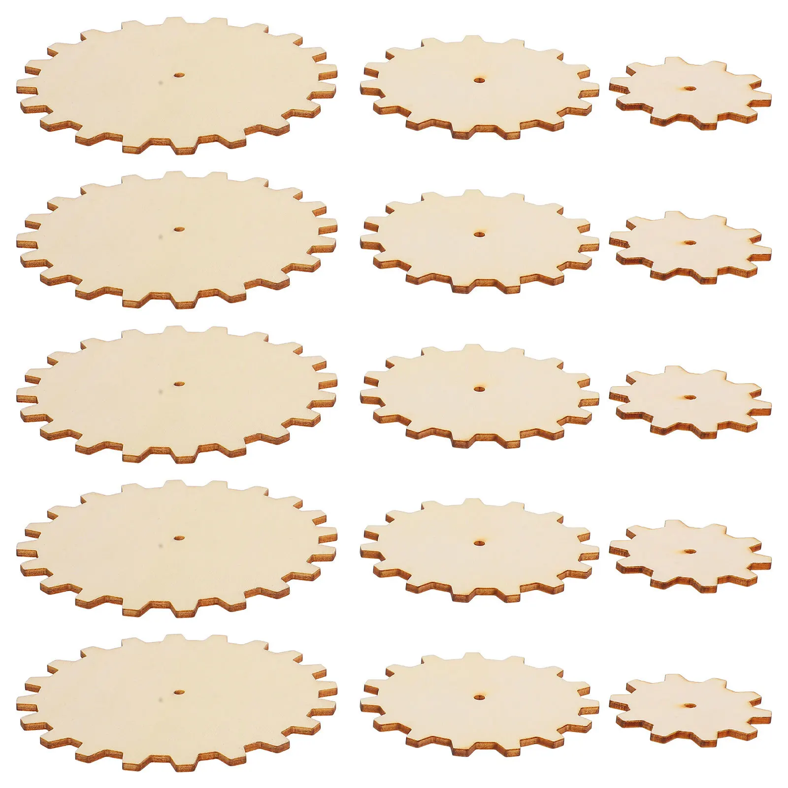 45 قطعة مجموعة تعليمية خشبية إبداعية 5 سنتيمتر/7.5 سنتيمتر/10 سنتيمتر دوائر خشبية غير مكتملة شرائح طبيعية مع ثقوب للأطفال الحرفية ذاتية الصنع