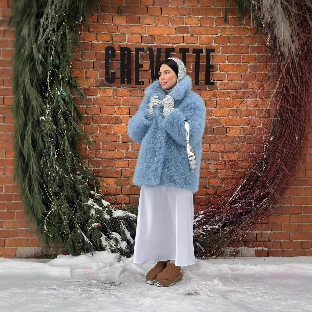 2025 سميكة المرأة الشتاء معطف الفرو البيئي متعدد الألوان أزرار خاطفة الإناث فو الفراء سترة مريحة صديقة للبيئة الفراء أبلى لسيدة