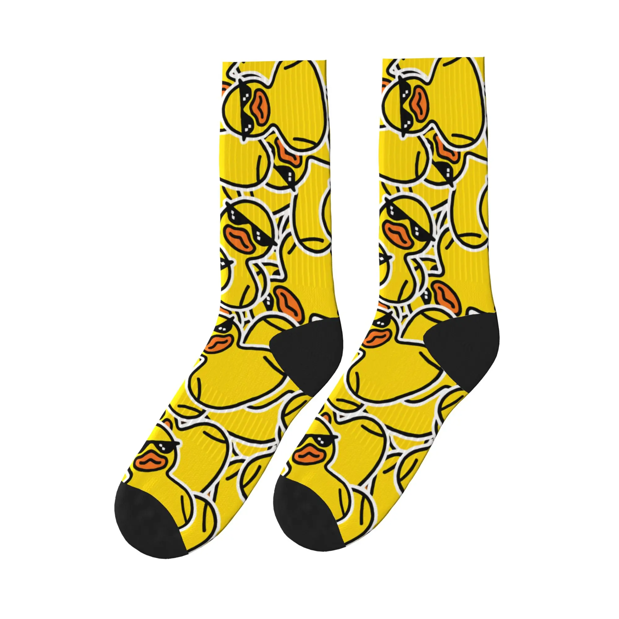 Many Yellow Birds With Sunglasses Stockings Men Socks Warm Soft Funny Socks Autumn Outdoor Non-Slip Graphic Socks Birthday Gift
