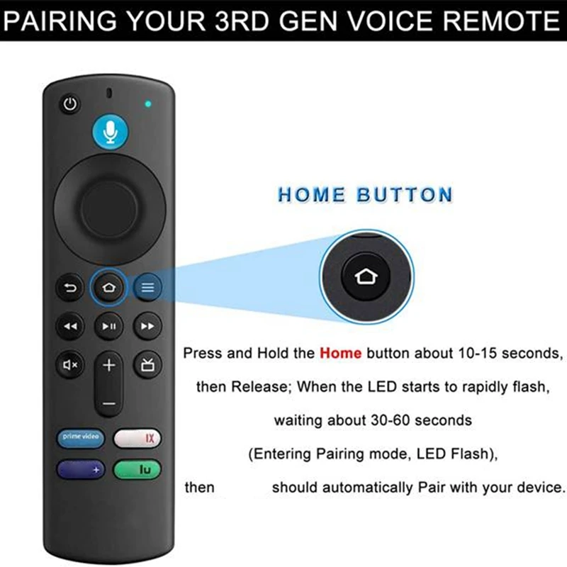 2 Piece L5B83G Voice Remote Control Control Black ABS For Amazon Fire TV Stick 3Nd Gen Fire TV Cube Fire TV Stick Lite 4K