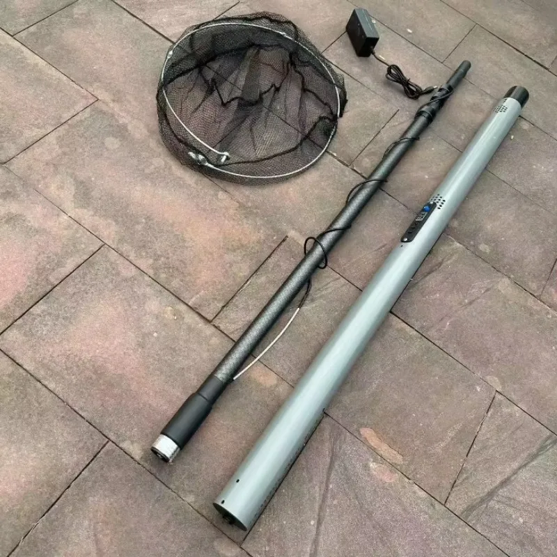 aliexpress all fishing gadget & fishing net 4.2 Meters 9000 Watts Aluminum Alloy Ultra-light Fishing Tool Electric  Automatic Telescopic Fishing Net