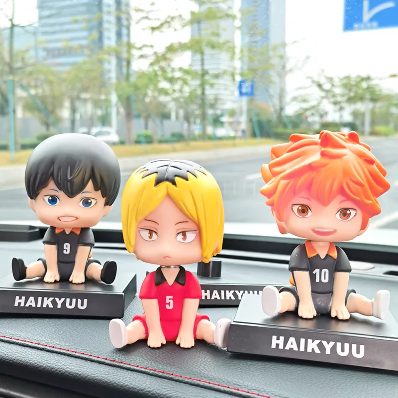 Anime Haikyuu de 11 cm!! Figura hinata shoyo carro boneca balançando cabeça interior do automóvel kawaii mesa ornamento bobble cabeça crianças brinquedos presente