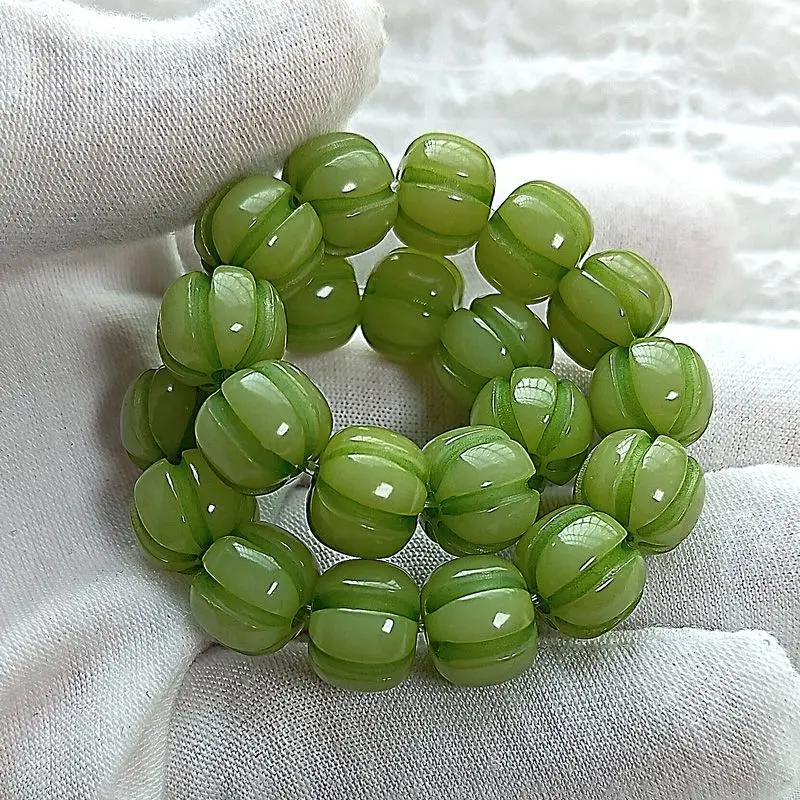 

Qingti Carved Pumpkin Bodhi Root Hand String Wrapping Finger Couple Buddha Bead Plate Playing Bodhi Fruit Minimalist Fold Wear