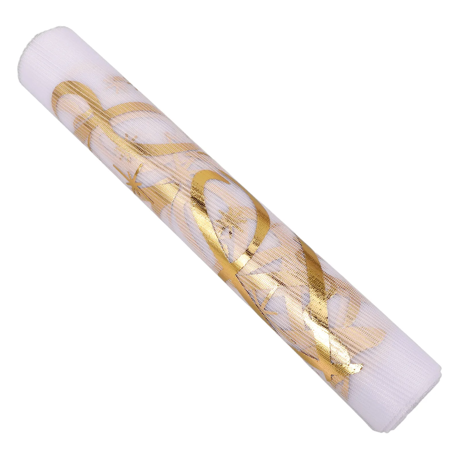 

Runner 18th Birthday Decor Long Foil Mesh Party Stars Royal Metallic Gold Disposable Tablecloth banquet
