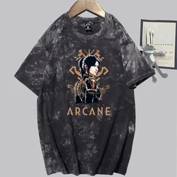 Arcane Season 2 Caitlyn Retro Tie Dye Shirt Unisex Round Neck Short