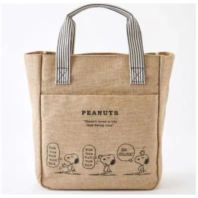 Bolsas Snoopy Kawaii para mulheres, grande capacidade, sacola de compras, desenhos animados fofos, femininas, casuais, reutilizáveis, sacolas de compras, bolsa, moda