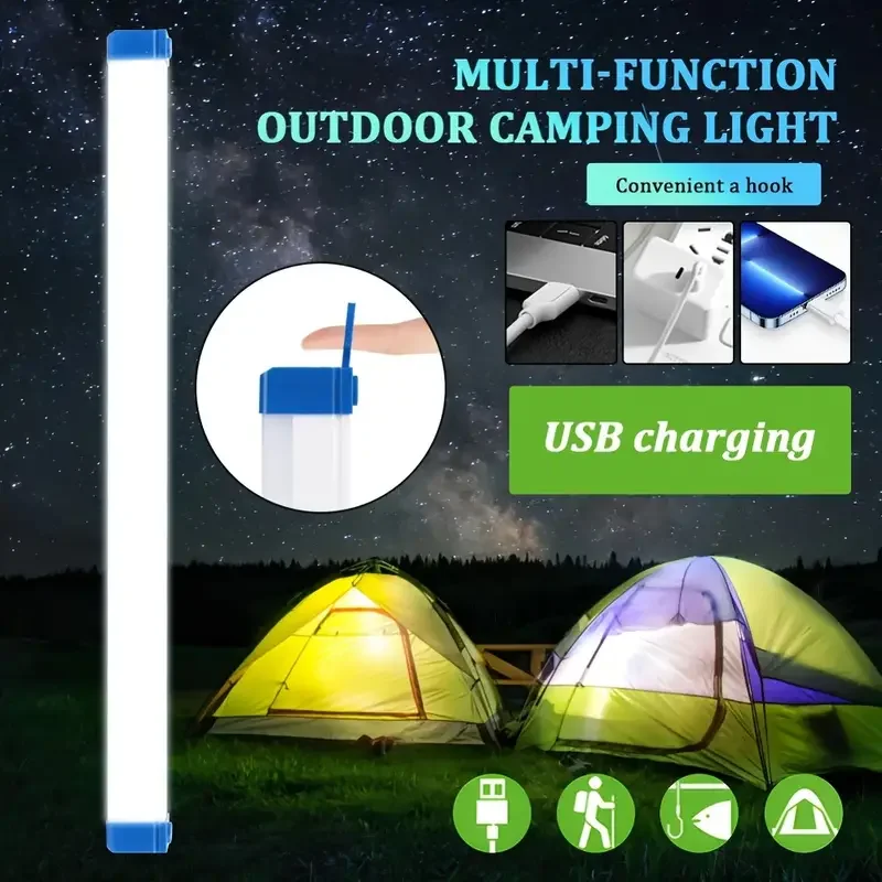 30CM LED Rechargeable Tube Camping Light Magnetic Suspension Portable Light Bulb for Emergency,Night Market,Outdoor Lighting