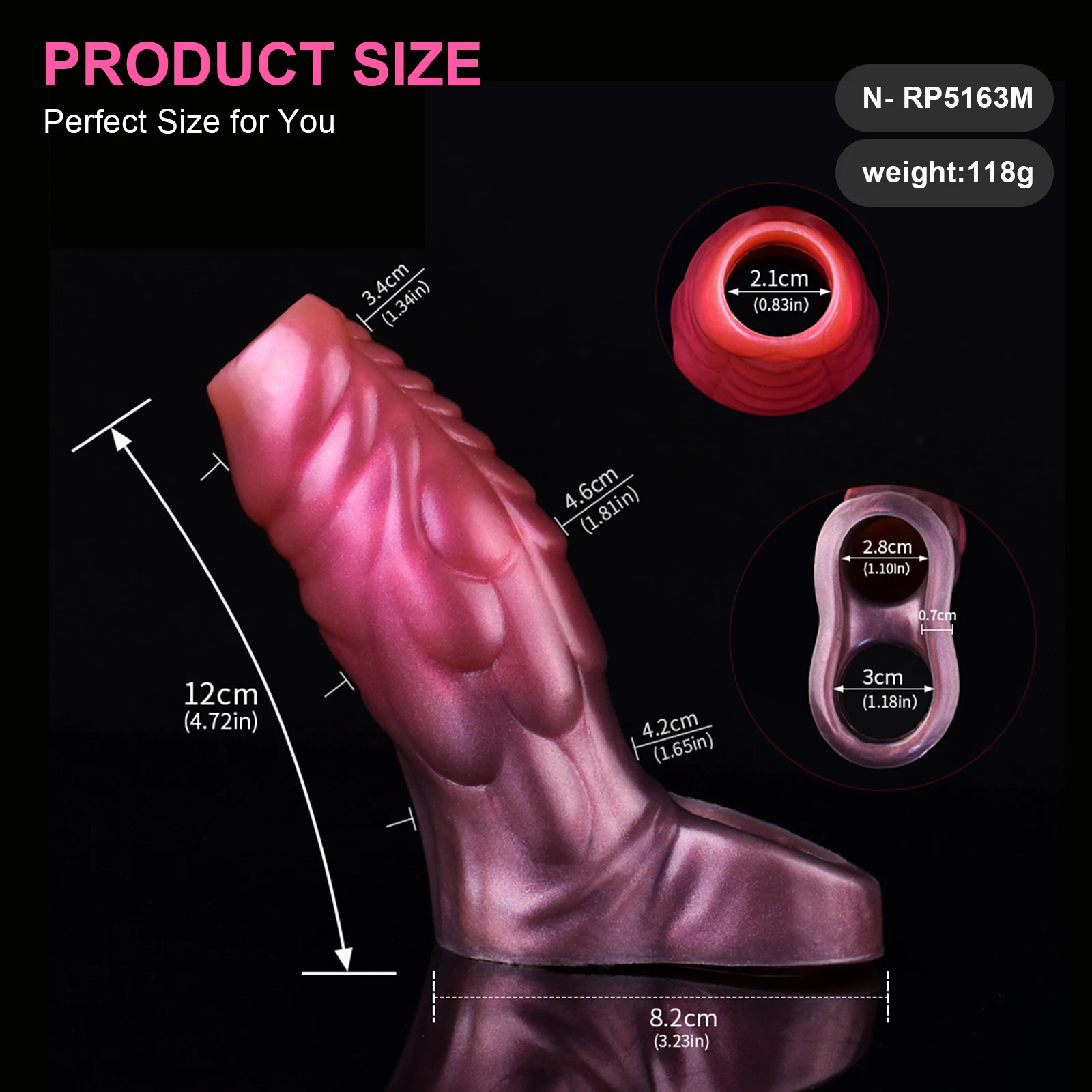 Penis Sleeve Body-Safe Stretchy Ultra-Soft Material Cock Enlarger Applicative for Men Delay Ejaculation Silicone N-RP5163