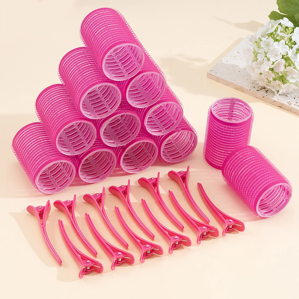 24-teiliges Set Selbstklebende Haarwickler Ohne Hitze Haarclip-Lockenwickler Locken Ohne Hitze Haarvolumen für Pony Haarklammer Selbstklebende Haken DIY Styling-Werkzeuge – Detail 7