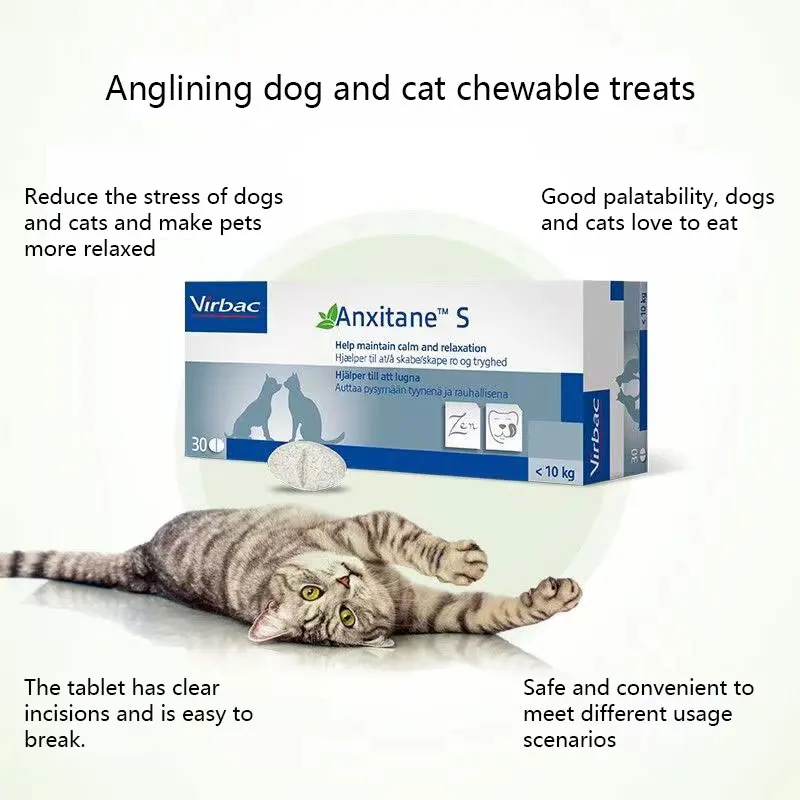 Imagem -04 - Virbac Anxitane Comprimidos Mastigáveis para Alívio do Estresse Pet Treats para Cão e Gato 30