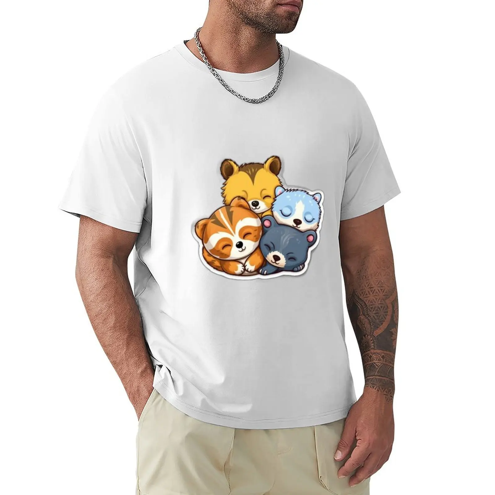 Adorable Baby animals T-shirt shirts graphic tees for a boy summer top T-shirts for men cotton