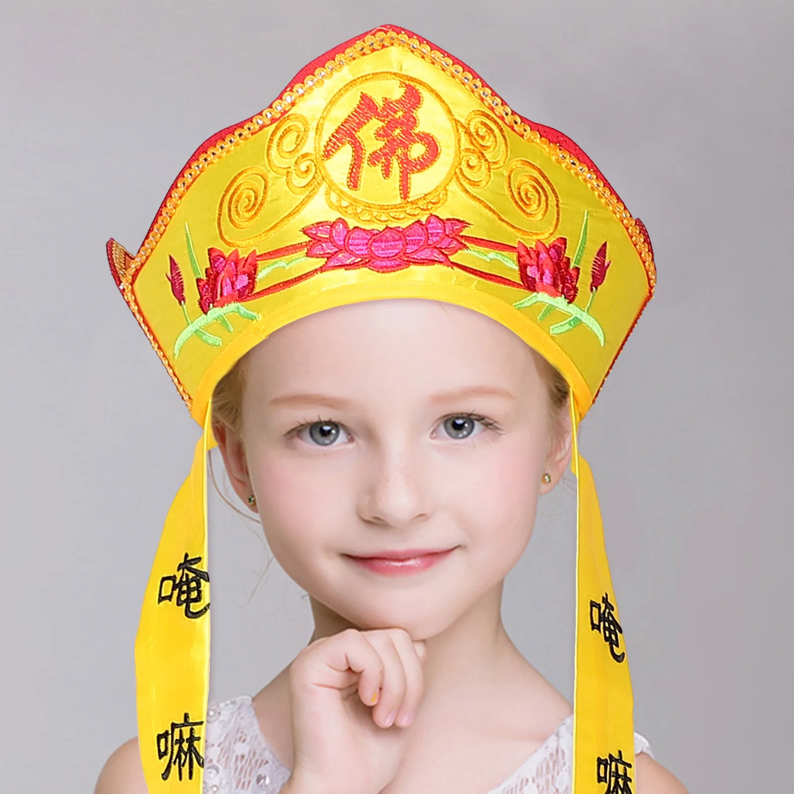 

Buddha Hat Monk Decorative Foldable Performance Hats Cloth Costumes Men Masquerade Party Supplies Stage Props Ancient