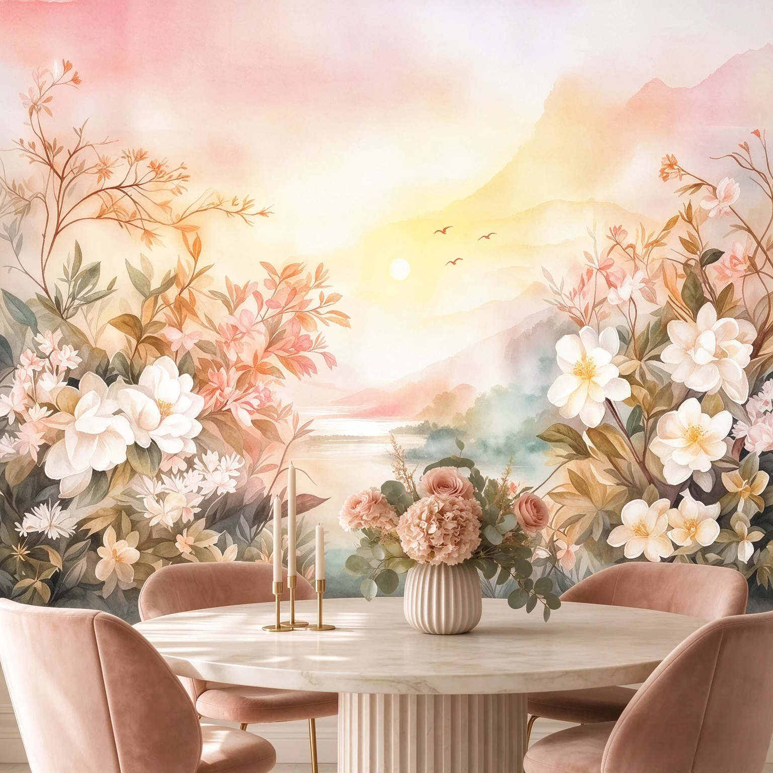 Customized retro pink peony big flower living room, hotel bedroom background wall decoration, watercolor flowers 3d wallpaper