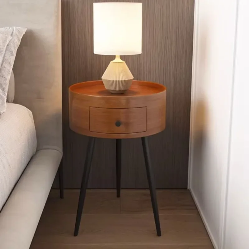 Ultra-narrow Small Bedside Table Modern Simple Nordic Light Luxury Small Family Sofa Table Hotel Homestay Round Coffee Table