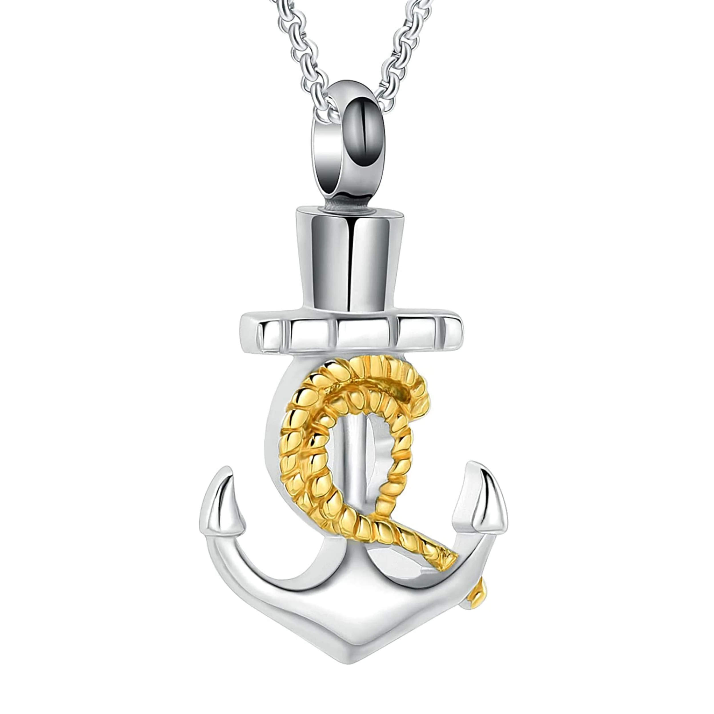Cremation Jewelry for Ashes Anchor Urn Necklace for Ashes Stainless Steel Memorial Ashes Hold Keepsake Urn Pendant for Women Men