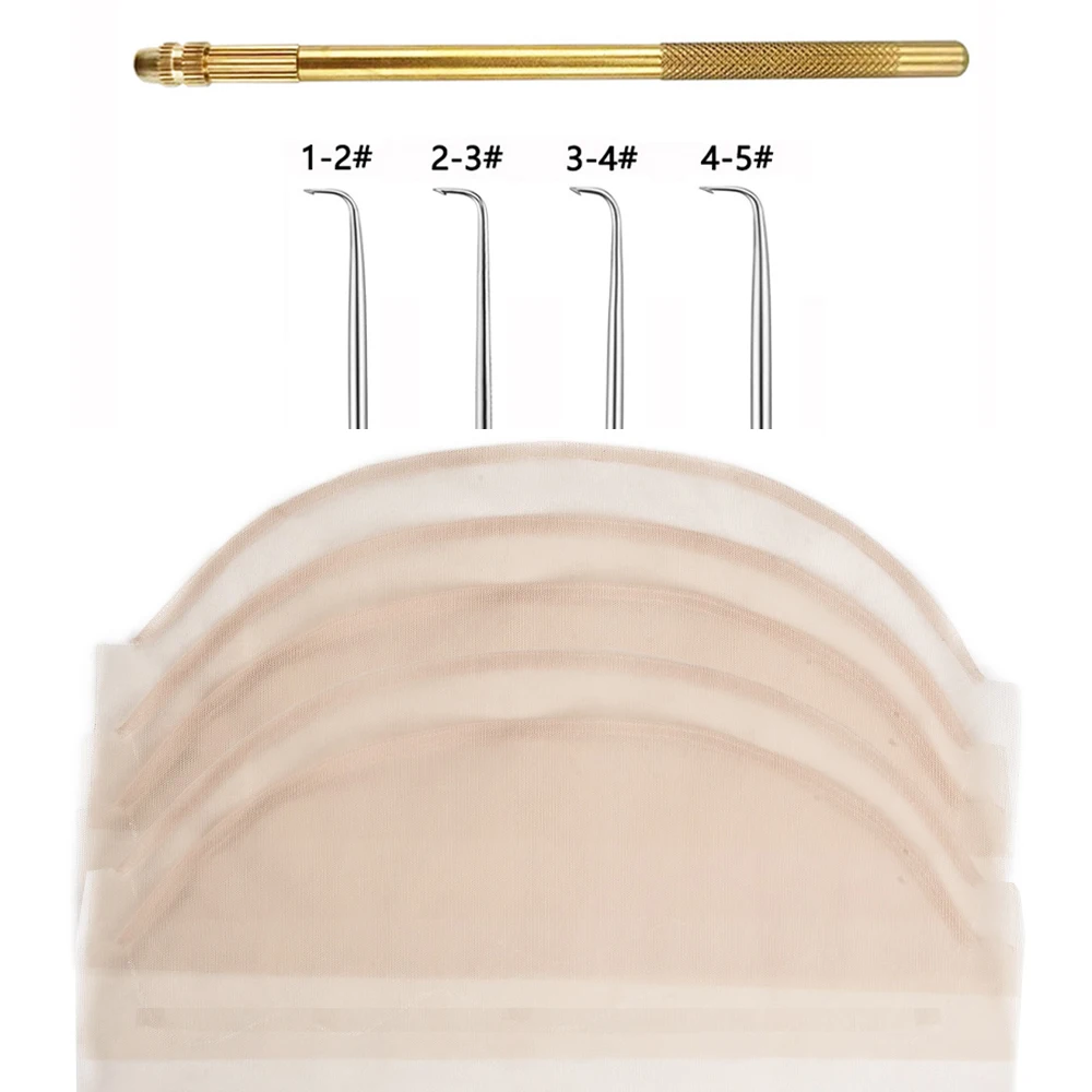 Wig Making 7pcs/Set Including  4pcs Wig  Ventilating Needls  with 3pcs Swiss Lace Net Holder  Lace Wig Making Repair Tools