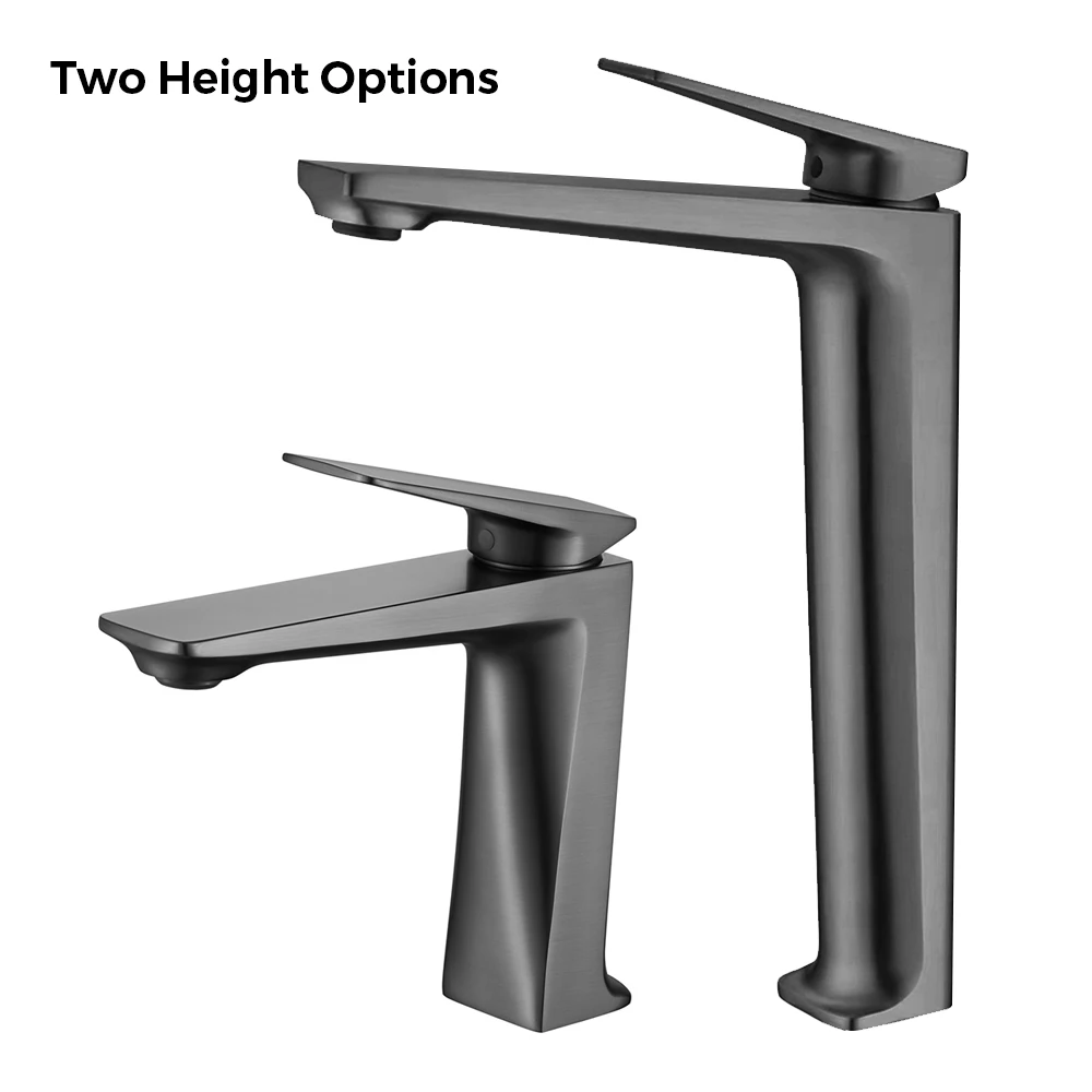 Bathroom Sink Faucet Deck Mount Brass Hot Cold Mixer Tap Black Brushed Gold Golden Gunmetal Single Lever Bagnolux view 6