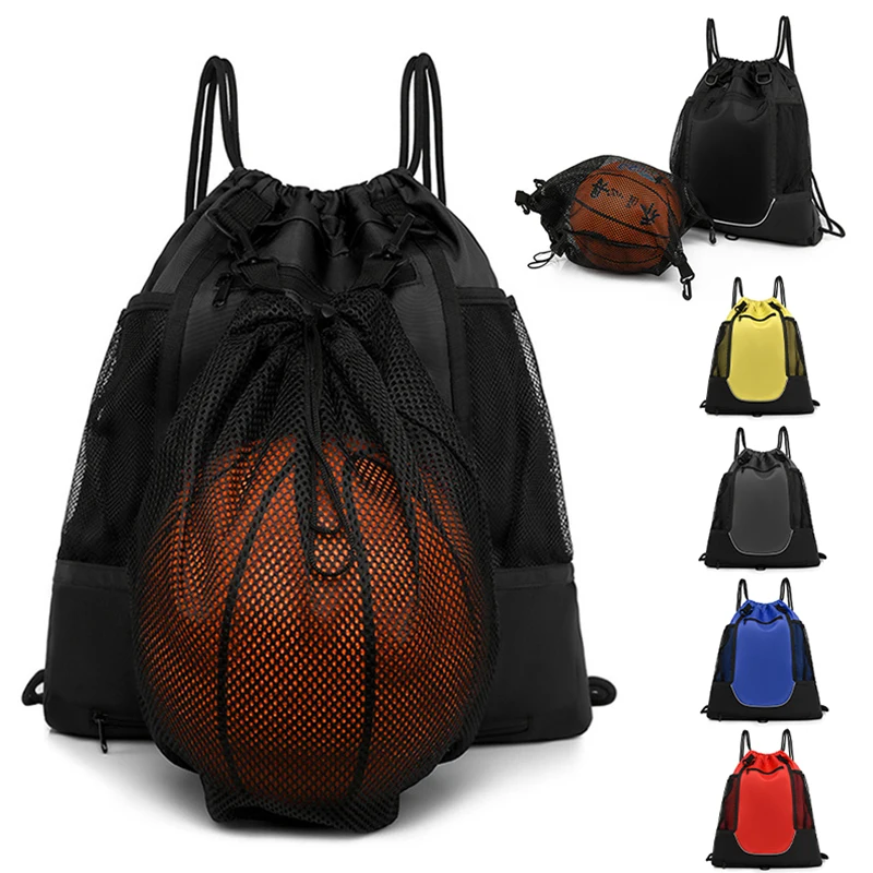 Drawstring Waterproof Basketball Backpack Gym Bag for Boys Girls Sports Sack with Detachable Front Mesh Pocket Backpack XA33CC