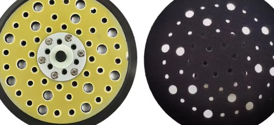Kit com 3 Discos de Suporte de 6 Polegadas com 54 Furos para Lixadeira Roto-Orbital Média, Rosca 5/16, em PU, para Substituição em Ferramentas de Lixamento Elétrico