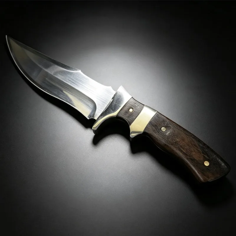 Mirror Surface New Style High hardness 7CR13MOV Fixed Blade Wood Handle Pocket Knife Outdoor Field Camping EDC Survival Tools