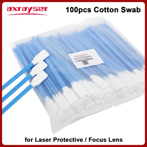 100 Uds. Micro hisopo de algodón industria no tejido antiestático polvo para lente protectora ventana fibra láser herramientas de limpieza de cabezal
