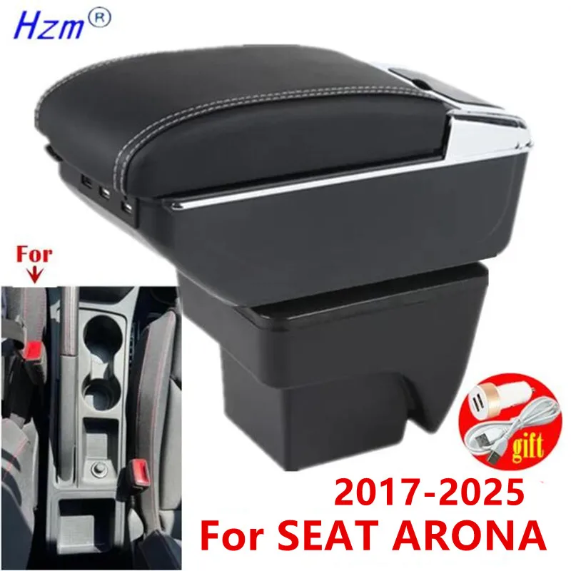 Für SEAT ARONA Armlehne Box zentrale Lagerung Box Tasse halter Gewidmet Retrofit Innen Auto Zubehör
